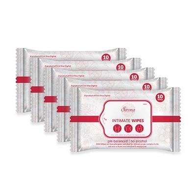 Sirona Intimate Wet Wipes (Pack of 5 x 10's) - Sanitary Napkins