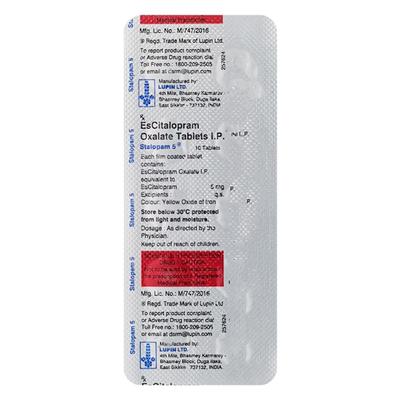 Stalopam 5mg Tablet 10'S - Depression-Ant