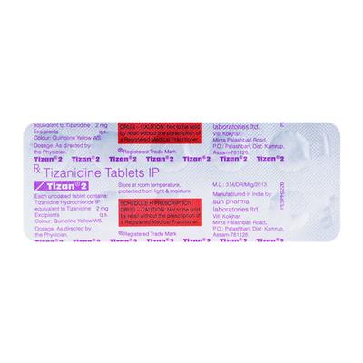 Tizan 2mg Tablet 10'S - Muscle Cramps/Spasticity-Mus