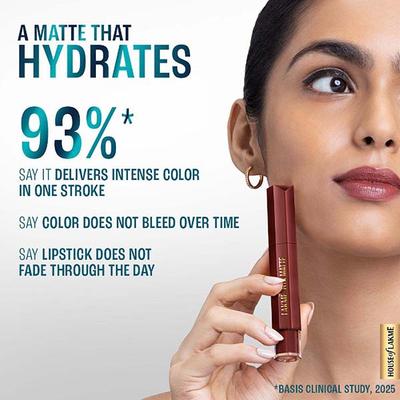 Lakme 9to5 Hya Matte, Win Win Pink, Hydrating Liquid Lipstick With Hyaluronic Acid 5.3 ml - Liquid Lipsticks