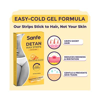 Sanfe Detan Wax Strips To Remove Tan And Body Hair 20's - Hair Waxes