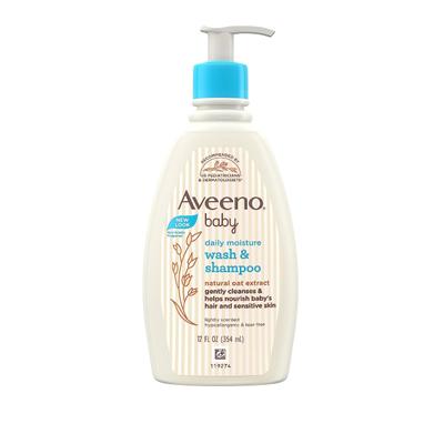 Aveeno Baby Daily Moisture Wash & Shampoo - Natural Oat Extract 354 ml - Baby Shampoo
