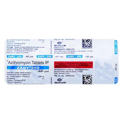 ZADY 250mg Tablet 10's - Bacterial Infections-Mac