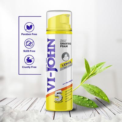 Vi-John Shaving Foam - Lemon with Tea Tree Oil - Pack of 2 x 200 ml - Shaving Foams
