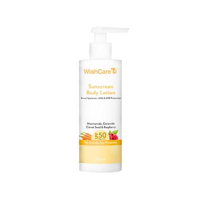Wishcare Sunscreen Body Lotion SPF50 PA+++ - In Vivo Tested-UV Protection - No White Cast (200ml) - Body Sunscreen