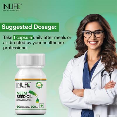 INLIFE Neem Seed Oil Capsules 60's - Hair & Skin