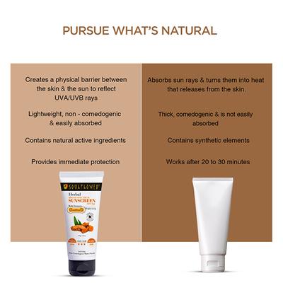 Soulflower Herbal Broad Spectrum SUNSCREEN SPF 50+ with Turmeric - SPF 50+ PA+++ 100 gm - Face Sunscreen