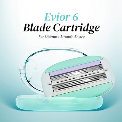 LetsShave Evior 6 Body Razor Blade - Twin Three Blade Design Blade (Pack of 4) - Shaving & Hair Removal