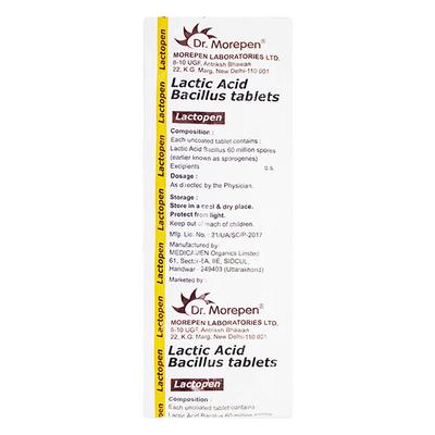 LACTOPEN 60m Tablet 10's - Diarrhoea-Ant