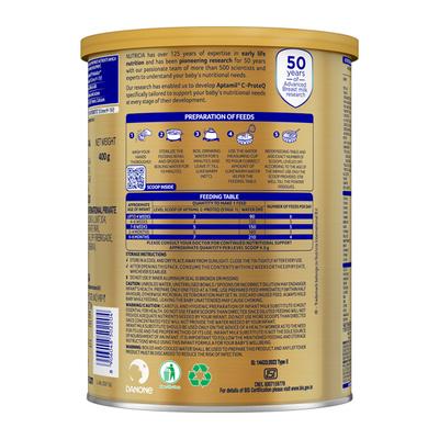 Aptamil C-ProteQ Infant Formula for babies with synbiotics (Tin) (From Birth to 6 months) 400 g - Baby And Infant Supplements
