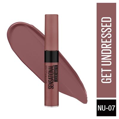 Maybelline New York Color Sensational Liquid Matte Lipstick, NU07 Get Undressed 7ml - Lipsticks