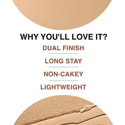 Lakme 9to5 Unreal Dual Cover Pressed Powder, 2 In 1 Compact + Foundation, 34 Almond, 9 gm - Compact Powder