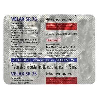 VELAX SR 75mg Tablet 10's - Depression-Ant