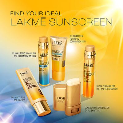 Lakme Gel Sunscreen for Bright Hydrated Skin, SPF 50 PA++++, No White Cast, In Vivo Tested, 100 ml - Face Sunscreen