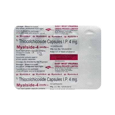 Myalside 4mg Capsule 10'S - Muscle Cramps/Spasticity-Mus