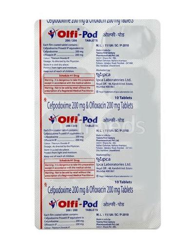 Olfi Pod 200/200mg Tablet 10'S - Bacterial Infections-Qui