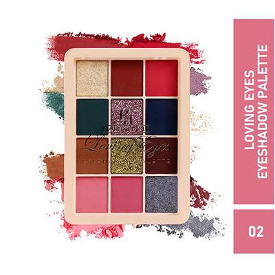 Half N Half 12 Colors Loving Eyeshadow Palette Highly Long Lasting Blendable Shades for Smooth Texture- 02 9.5 gm - Eye Shadow Palettes