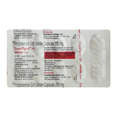 Emprogest 200mg Capsule 10'S - Hormonal Therapy-Oes