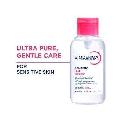 Bioderma Sensibio H2O Micellar Water Sensitive Skin Makeup Remover Pump Bottle 500 ml - Make Up Removers