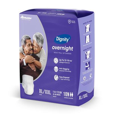 Dignity Overnight Pull Ups Adult Diapers (XL - XXL) (45 - 68 Inch) 10's - Adult Diapers & Pads
