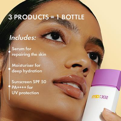 Sixam Glow Daily Call Sun Serum SPF 50 PA++++ with Niacinamide & Bisabolol, Weightless Sunscreen 50 ml - Body Sunscreen