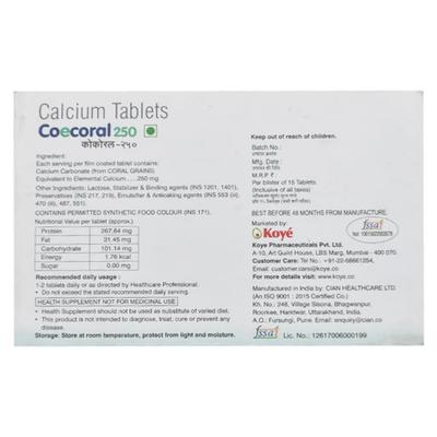 COECORAL 250 Tablet 15's - Supplements-Cal