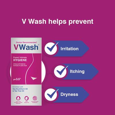 Vwash Expert Intimate Hygiene with Sea Buckthorn Oil and Tea Tree Oil 200ml - Panty Liners