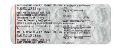 Mirnite Meltab 7.5mg Tablet 10'S - Depression-Ant