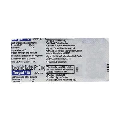 Torget 10mg Tablet 10'S - Hypertension-Diu