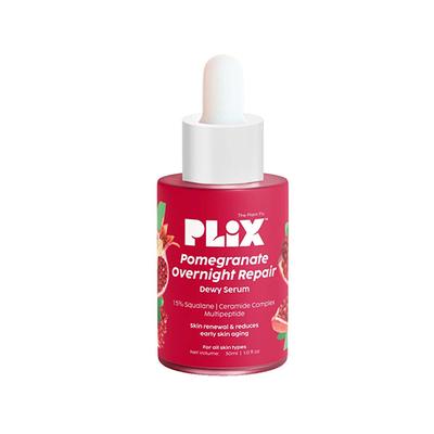 PLIX Pomegranate Overnight Repair Dewy Serum for Ageless Younger Skin, Reduce Fine & Wrinkles, Collagen Boosting, Hydrating Serum for Women & Men, Anti-ageing 30 ml - Face Gels