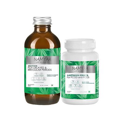 Namyaa PCOD and PCOS Syrup and Tablets -Regulates Periods & Balances Hormones, Ayurvedic Medicine 2 gm - Women Health