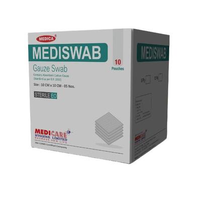 Medica Mediswab Gauze Swab 5 cm x 5 cm x 12 PLY 5's - Bandages & Dressings