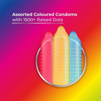 Skore 1500+ Raised Dots Condoms - Shades 10's - Plain/Flavoured Condoms