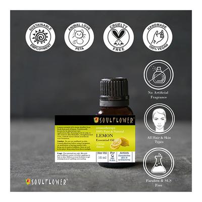 Soulflower Essential Oil - Lemon 15 ml - Essential Oils