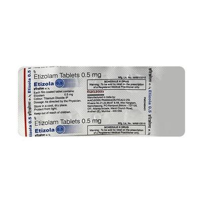 Etizola 0.5mg Tablet 10'S - Anxiety-Anx