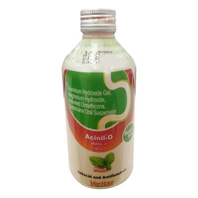 ACINIL O Sugar Free Mint Oral Suspension 200ml - Ulcer/Reflux/Flatulence-Aaa