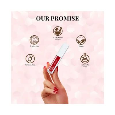 Just Herbs Ayurvedic Liquid Lipstick Kit Set of 3 with Long Lasting, Hydrating - Raspberry Pink, Cinnamon Spice & Rosewood Pink 6ml - Liquid Lipsticks