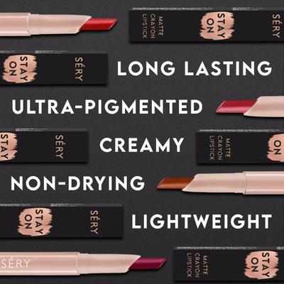 SERY Stay On Matte Crayon Lipstick - Silk Nude 2 gm - Lipsticks