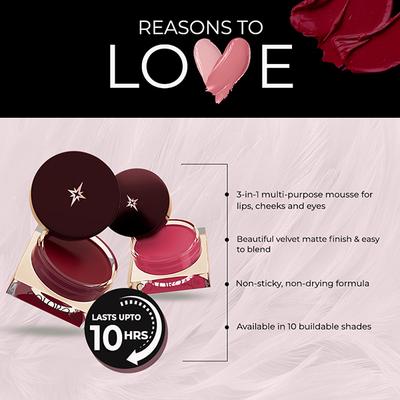 Colorbar Sinful Lip N Cheek Mousse Tint Juisy-008 4 gm - Lipsticks