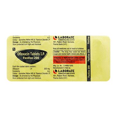 FESTIVE 200 Tablet 10's - Bacterial Infections-Qui