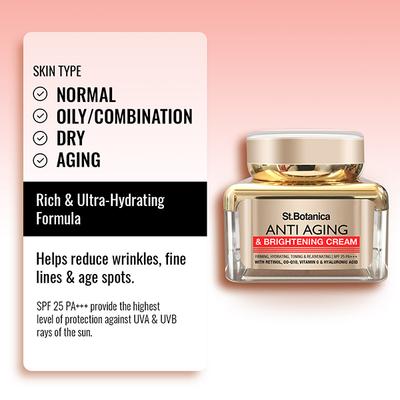 Stbotanica Pure Radiance Anti Aging & Face Brightening Cream 50 gm - Face Creams