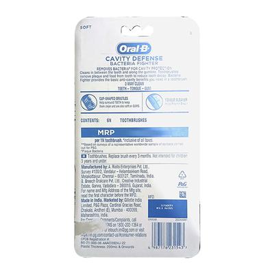 Oral B Cavity Defense Bacteria Fighter Soft Toothbrush 6's - Toothbrushes