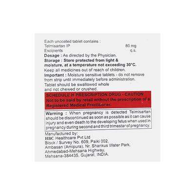 Telcure 80mg Tablet 10'S - Hypertension-Ang