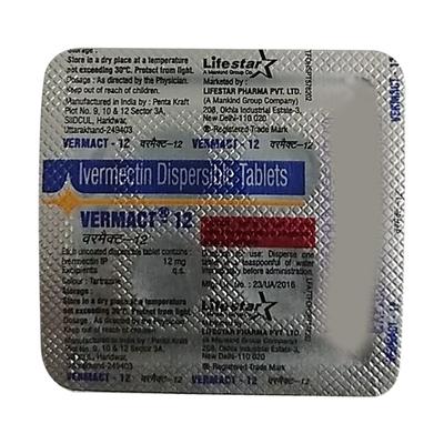 VERMACT 12 Tablet 4's - Parasitic Worms-Ant