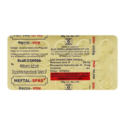 Meftal Spas Tablet 10'S - Muscle Spasm-Ant