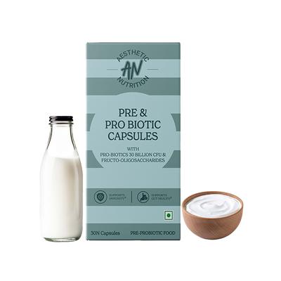 Aesthetic Nutrition Pre and Probiotic Capsules With Fructo-Oligosaccharides, Bifidobacterium, And Streptococcus Thermophilus 30 Capsules 1's - Multi-Vitamins