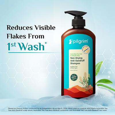 Pilgrim Australian Tea Tree & Salicylic Acid Non-Drying Anti-Dandruff Shampoo 650 ml - Shampoos