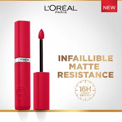 Loreal Paris Infallible Matte Resistance Liquid Lipstick, French Kiss 245 5ml - Liquid Lipsticks