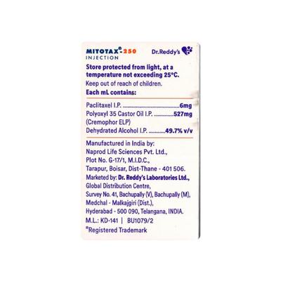 MITOTAX 250 Injection 41.67ml - Cancer Oncology-Cyt
