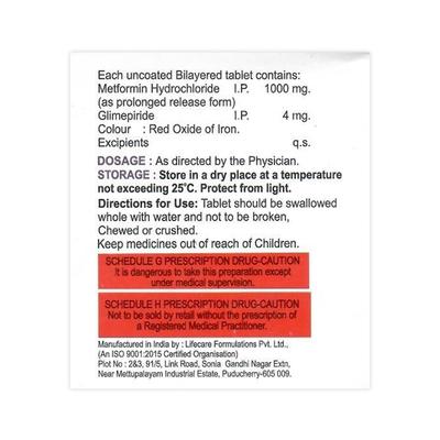 GLIMIPRIME M4 FORTE Tablet 15's - Diabetes-Ant